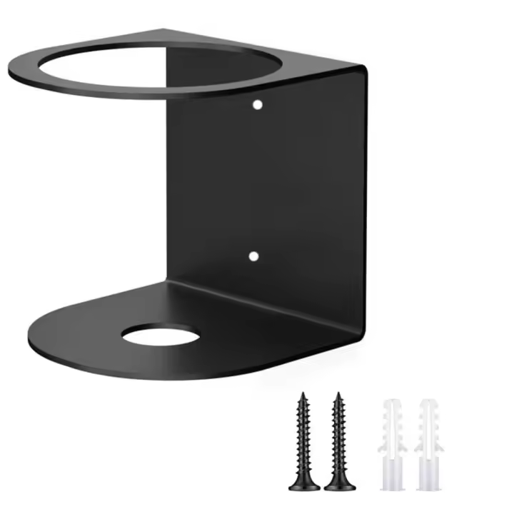 Soporte para botella de pulverización con 1/2/3 agujeros, organizador de botellas de pintura resistente a la oxidación, soporte de almacenamiento multiusos negro para montaje en pared - 1