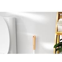 Cepillo De Inodoro WIKHOSTAR Con Soporte Diseño Curvo Cepillo De Limpieza Angulado Mano De Madera Herramientas De Baño Montado En La Pared - details 13