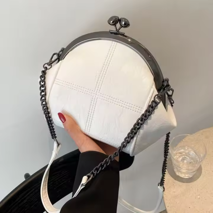 Bolso Cruzado Vintage de Dos Correas Cerradura de Concha, Cuero PU, Bolsos de Mano para Mujeres - 1