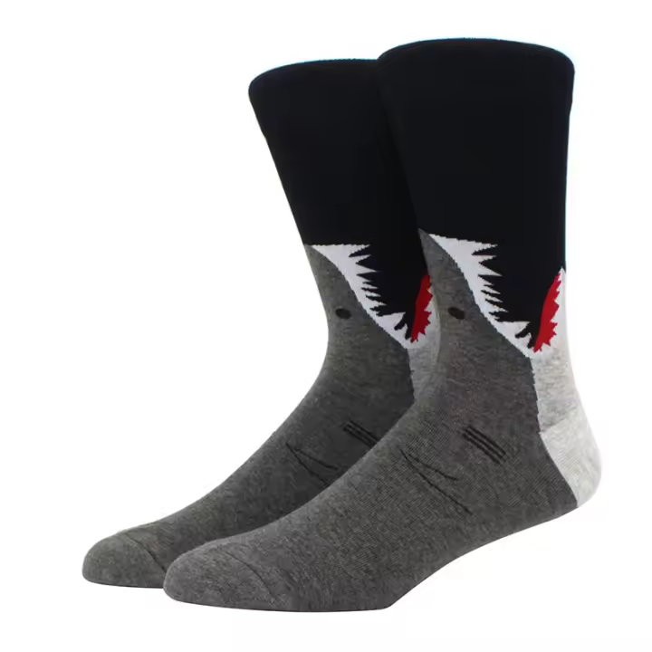 Calcetines de la serie Cartoon shark para hombre y mujer, medias de skateboarding, tendencia urbana - 1