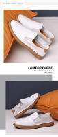Zapatos de los hombres de primavera de un pedal zapatos casuales de suela suave mocasines de piel de vaca transpirable versátil cuero beanie zapatos - details 11