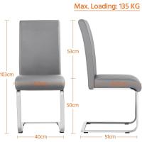 2 Piezas Sillas de Comedor Sillas de Oficina Conferencia Altura 47cm Carga Máxima 135kg Blanco - details 45
