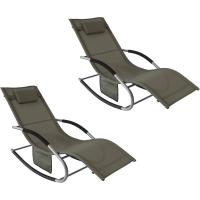 jardín Mecedora con reposapiés Tumbona ergonómica Negro OGS28-SCHx2 ES - details 56
