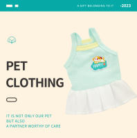 Vestido de Perrito para Exteriores Moda Set de Mascotas para Niñas Gatos Primavera Verano Material de Poliéster Diseño de Dibujos Animados Resistente a la Suciedad Ligero - details 0