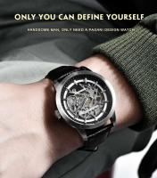 Reloj de Lujo de Negocios PAGANI DIZAINE Reloj Mecánico Automático Diseño de Esqueleto de Cuero - details 1