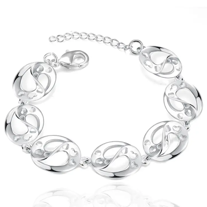 Pulsera de cadena redonda de Plata de Ley 925 para mujer, joyería de moda - 1