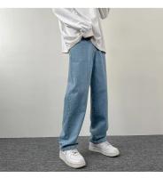 Pantalones vaqueros negros de pierna ancha para hombre, pantalones sueltos de pierna recta, marca de moda, pantalones largos de nueve puntos - details 13