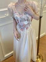Vestido de Verano de Corto Alzado Estilo Francés de Alta Gama con Cuello Cuadrado - details 4