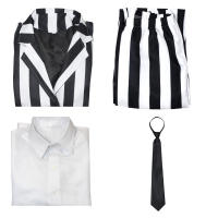 Disfraz de la película escarabajo para hombre, traje a rayas blancas y negras, 4 piezas - details 3