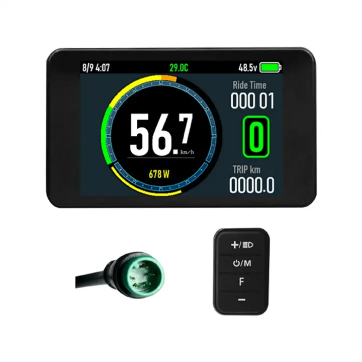 Kit de conversión de bicicleta eléctrica con pantalla a Color T8, pieza Compatible con múltiples protocolos de comunicación, 24-72V - 1