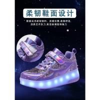 Zapatos de patín de 2 ruedas para mujer, zapatos de tendencia para niña con LED retráctil, zapatillas informales de doble propósito con ruedas - details 4