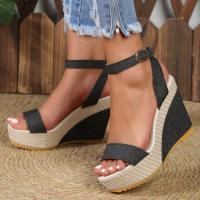 Sandalias de cuña de tacón alto para mujer, zapatos de moda, verano - details 4
