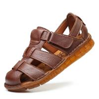 Sandalias Hombre Piel Negra Verano Cierre Velcro - details 2
