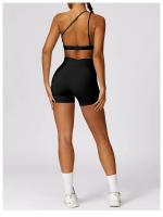 Pantalones cortos de Yoga de cintura alta para mujer, mallas cortas de realce de barriga para Fitness, gimnasio, correr - details 31