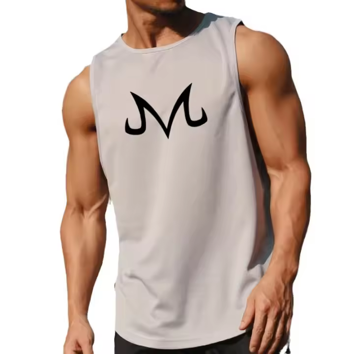 Chaleco de gimnasio a la moda de verano para hombre, camiseta deportiva sin mangas para Fitness y culturismo, camiseta sin mangas para correr de malla de secado rápido de Anime - 1