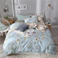 Cubierta de Edredón Moderna y Sencilla con Diseño de Flores a Cuadros para Cama Doble Tamaño King en Color Rosa - details 7