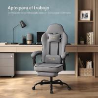 Silla de Oficina de Metal con Respaldar y Soporte Lumbar Asiento Amplio y Lleno de Cojín, Diseño de Malla Gris, GS11gr - details 8