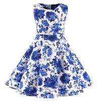 Vestido retro para niña, vestido vintage de princesa de verano sin mangas con lunares de algodón ligero y romántico floral de los años 50 para fiesta y boda Daliy - details 1