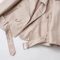 TRAFZA, chaquetas de cuero para mujer de primavera, cuello vuelto, charretera con remaches, abrigo de motociclista con cremallera, prendas de vestir holgadas de cuero suave de imitación para mujer de otoño - details 18