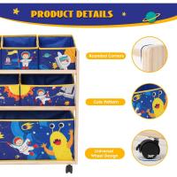 Estantería Infantil con Ruedas 6 Cajas de Tela No Tejida Extraíbles para Sala de Juegos, Escuela - details 3