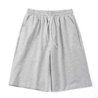 Novedad de verano, pantalones cortos deportivos holgados de algodón de Color sólido para hombre, ropa de calle, pantalones cortos rectos con cordón Simple para hombre - details 3