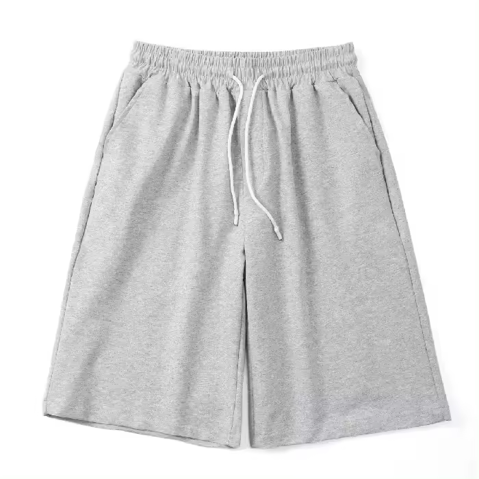 Pantalones Cortos Deportivos de Verano Color Sólido, Estilo Recto, Cordón, Moda para Hombres - 1