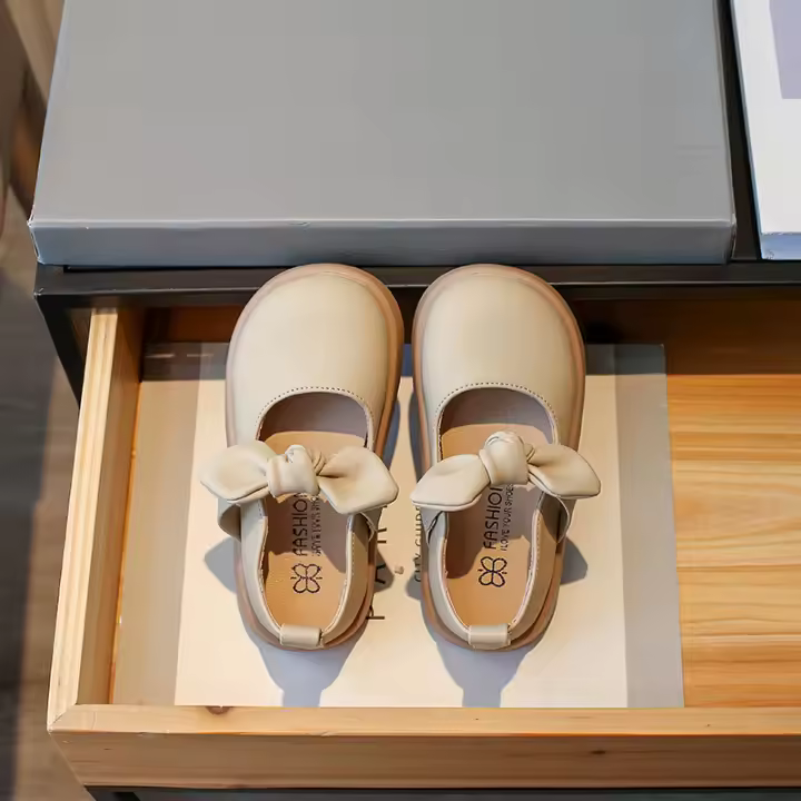 Zapatos de Cuero con Lazo para Niñas Pequeñas Estilo Coreano Princesa, Mary Janes PU, Moda de Primavera y Otoño 2023 - 1
