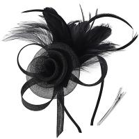 Vestido Formal, diadema de malla con plumas, sombrero pequeño Retro de lujo, diadema exquisita puesta en escena, diadema nupcial - details 10