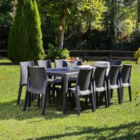 Mesa Fija Exterior Mesa de Comedor de Polipropileno Diseño Malu Acabado en Antracita - details 1