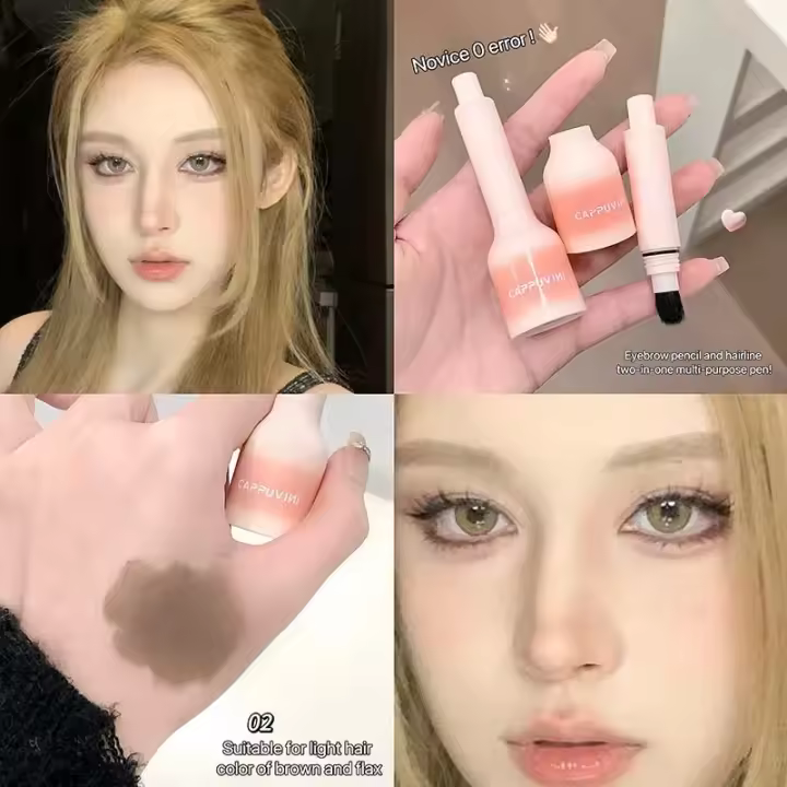 Pluma de Pincel de Volumen de Cejas Salvajes Tinta Líquida Marrón Secado Rápido Impermeable - 1