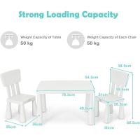 Juego de Mesa y Silla Infantil, Mesa con 2 sillas de plástico para niños, Conjunto de pupitres de Actividades para niños, Set de Mueble Infantil de 3 Piezas, Apto para 1-7 años (Azul) - details 12