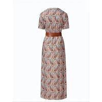 Vestido Maxi Floral Elegante con Cuello en V - Estilo Chic de Verano con Cinturón, Tela Tejida Durable y de Fácil Mantenimiento - details 22