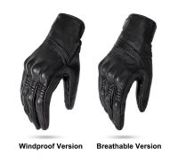 Guantes de cuero para motocicleta, protección de puño de dedo, a prueba de viento, operación táctil, usable, Moto, Invierno - details 9