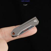 Mini cuchillo plegable TC4 de aleación de titanio Portátil, cuchillo colgante, desembalaje express, cuchillo de bolsillo, herramienta EDC para regalo - details 50