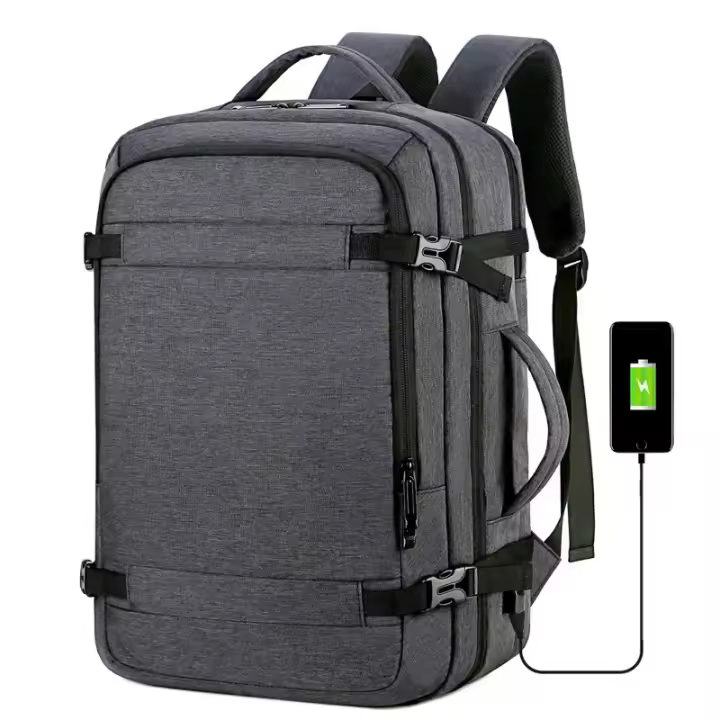 Mochila de Viaje USB 40L Expandible Resistente al Agua, Aprobada para Vuelo, 17 Pulgadas para Hombres - 1