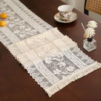 Camino de mesa de encaje ahuecado, mantel Rectangular blanco, cubierta de mesa Vintage, decoración del hogar - details 1