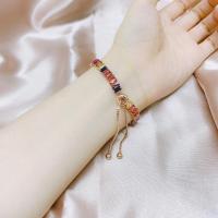 Pulsera de tenis Multicolor ajustable para mujer, brazalete de circonita colorida con arcoíris, cadena de mano, joyería - details 4