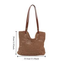 Bolso tejido de hilo de algodón ahuecado a la moda, bolso de mano, bolso de playa, bolso de playa, bolso de cubo de estilo bohemio, bolso de hombro hueco para niñas - details 0
