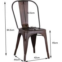 Juego de 4 Sillas de Comedor de Metal Vintage Industrial Adecuado para Uso Interior y Exterior - details 12