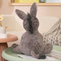Muñeco de Peluche de Burro gris para bebé, muñeco de felpa suave de 23/40/60CM, regalo de decoración de habitación de cumpleaños infantil - details 1
