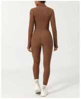Traje de Yoga de Manga Larga con Cremallera Fitness One-piece de Alta Resistencia, Secado Rápido, Transpirable Camiseta Deportiva para Mujeres Primavera/Verano - details 2