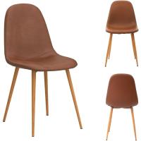 Juego de 4, Estilo Nórdico Vintage de Cuero Sintético con Patas de Metal, Sillas de Comedor para la Cocina, Sillones para el Salón, Color Marrón - details 6