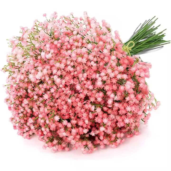 6 ramos de flores artificiales de Gypsophila para aliento de bebé, flores de tacto real para bodas, fiestas, coronas, arreglos florales para decoración del hogar (blanco) - 1