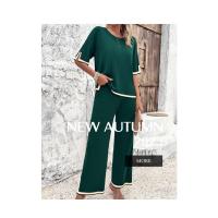 Ropa de mujer de moda 2025 primavera y verano temperamento casual de manga corta conjunto de pantalones de punto - details 0