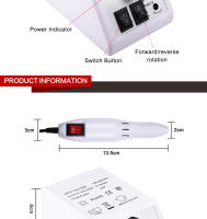 Taladro eléctrico para uñas, aparato de manicura, 6 piezas, juego de brocas, removedor de cutículas de Gel, máquina de pedicura, herramienta para uñas, 12W - details 4