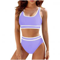 Bikini para mujeres con push up, deportivo, de cintura alta, traje de baño, conjunto de bikini de dos piezas - details 7