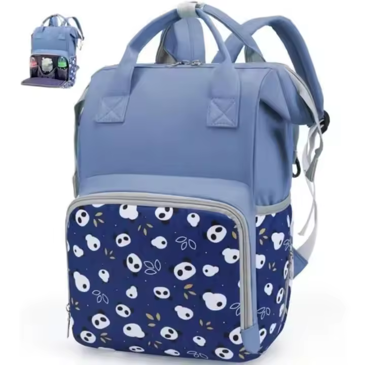 Nueva moda impresa mamá multifuncional mochila de separación en seco y húmedo bolso grande saliente para madre e hijo - 1