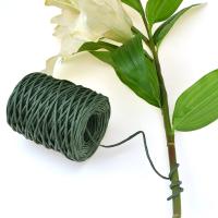 Hilo de alambre de hierro hecho a mano para ramos de flores, 1,0 Mm, color marrón claro, papel de ratán, longitud de 210M - details 4