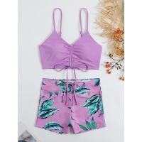 2025 Bikini traje de baño con cordón mujeres pantalones cortos de cintura alta traje de baño femenino acolchado traje de baño natación ropa de playa verano - details 33