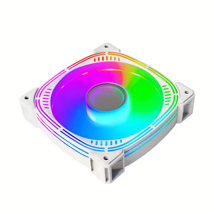 Ventilador RGB MANMU de 12 cm, espejo espacial infinito silencioso ARGB+PWM, refrigerador de CPU 12025, velocidad de aire ajustable de 63 CFM 800-1800 RPM, cuchilla positiva, compatible con consola de juegos, no requiere batería - 1